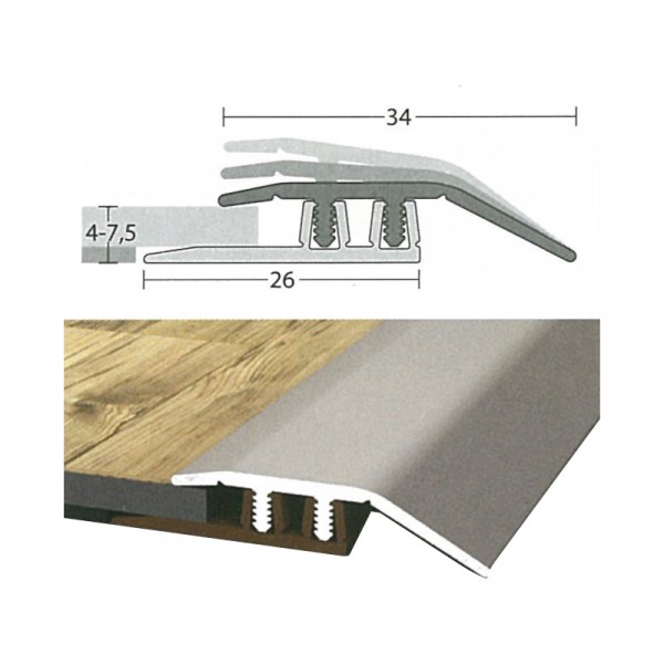Anpassungsprofil PROFI-Design - das ideale Profil für Übergänge zwischen Unterschiedlich hohen Bodenbelägen.